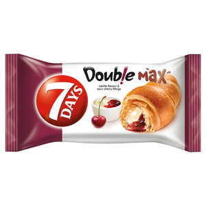 7 Days Double Max Croissant with Vanilla and Cherry Cream Filling - Rogal z Nadzieniem o Smaku Wanilliowym i Wisniowym (110 g)