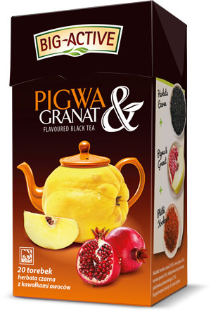 Big-Active Herbatka Czarna Granatu i Pigwa - Quince & Pomegranate Ceylon Black Tea - 20 tb