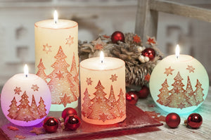 Christmas Tree Candle with Diode White and Red- Świeczka Świąteczna z Diodą