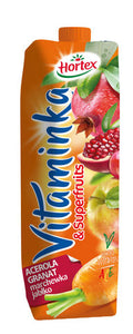 Hortex Vitaminka & Superfruits Juice with Acerola, Pomegranate, Carrot, Apple - Vitaminka & Superfruits Acerola, Granat, Marchewka, Jablko Sok 1L