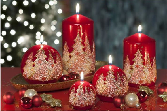 Christmas Candle Magic Tree Red and White