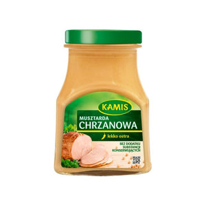 Kamis Horseradish Mustard Semi Hot - Musztarda Chrzanowa Lekko Ostra 185 g
